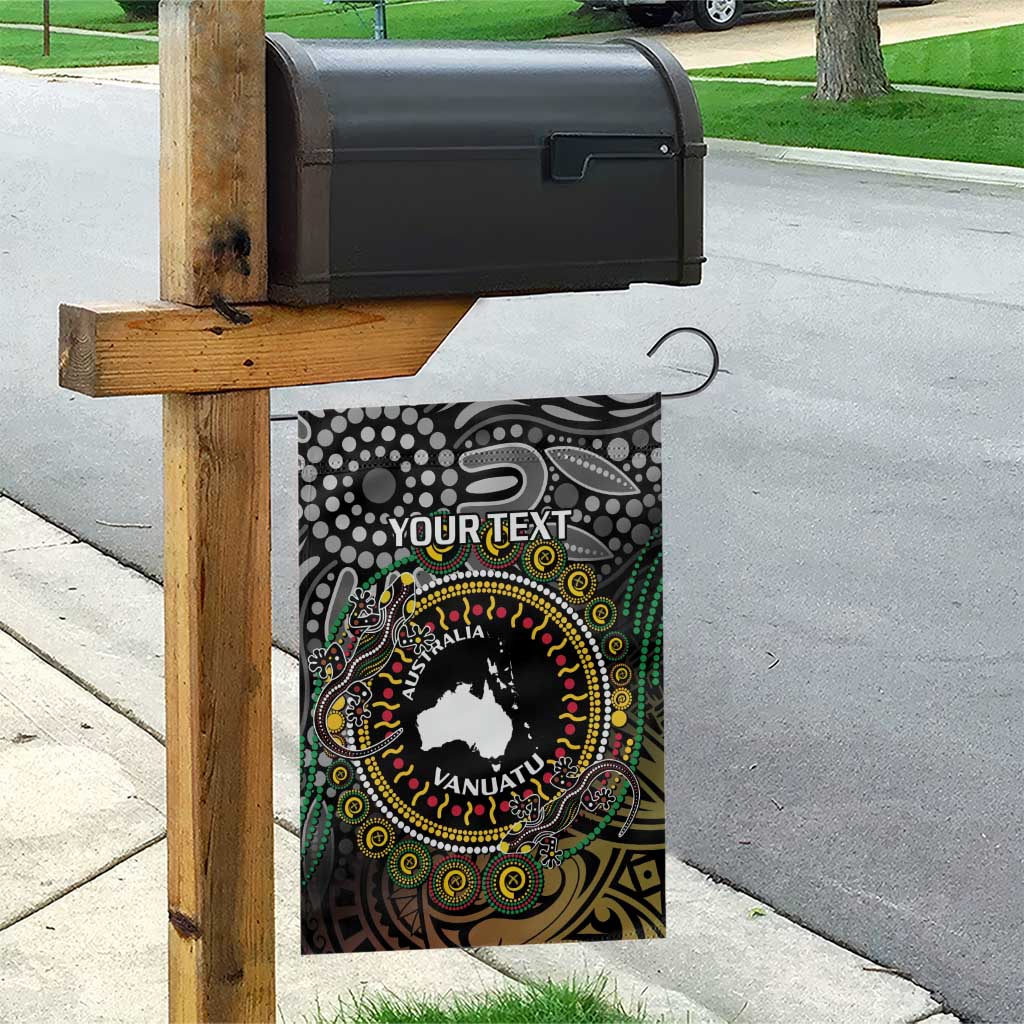 Personalised Australia And Vanuatu Garden Flag Aboriginal Lizard Polynesia Ni-Van Pig Tusk LT14 - Polynesian Pride