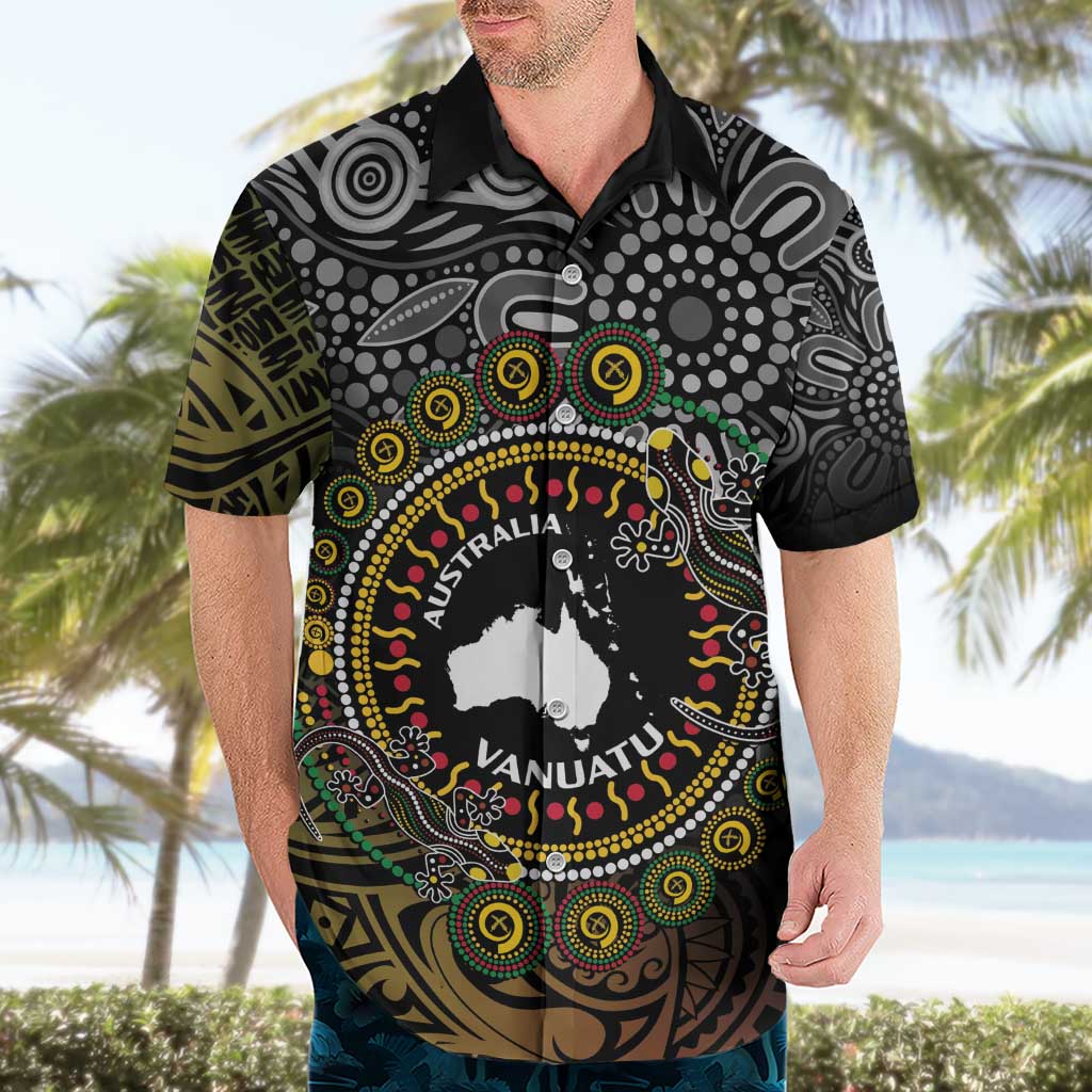 Personalised Australia And Vanuatu Hawaiian Shirt Aboriginal Lizard Polynesia Ni-Van Pig Tusk LT14 - Polynesian Pride