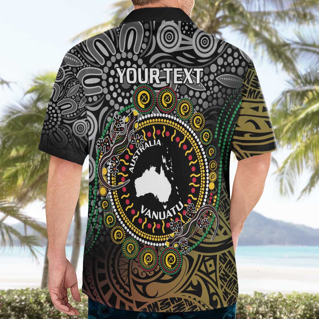 Personalised Australia And Vanuatu Hawaiian Shirt Aboriginal Lizard Polynesia Ni-Van Pig Tusk LT14 - Polynesian Pride
