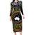 Personalised Australia And Vanuatu Long Sleeve Bodycon Dress Aboriginal Lizard Polynesia Ni-Van Pig Tusk