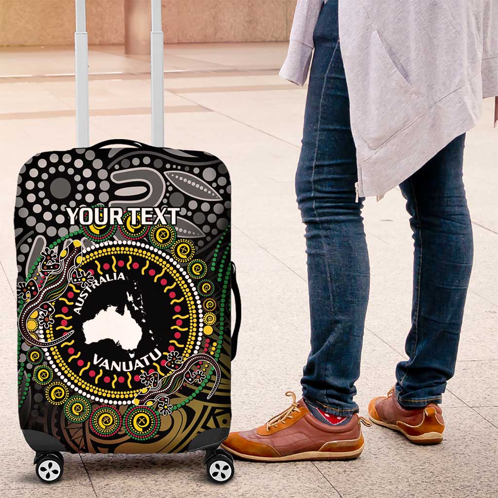 Personalised Australia And Vanuatu Luggage Cover Aboriginal Lizard Polynesia Ni-Van Pig Tusk