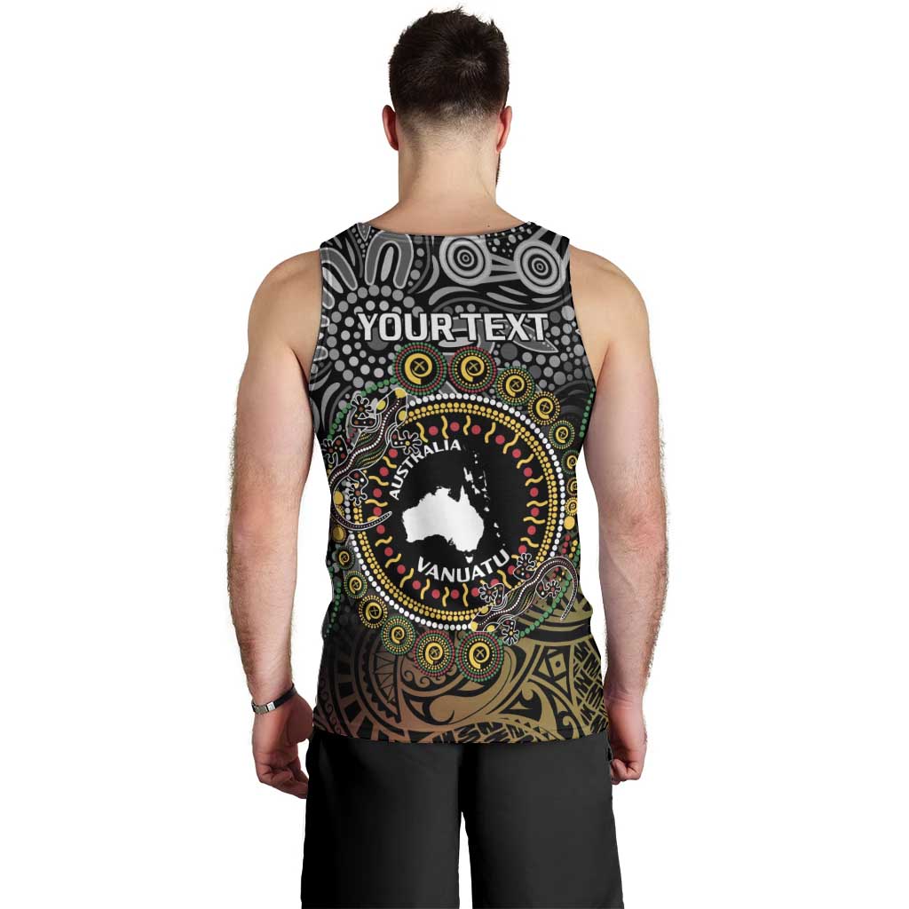 Personalised Australia And Vanuatu Men Tank Top Aboriginal Lizard Polynesia Ni-Van Pig Tusk LT14 - Polynesian Pride