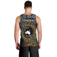 Personalised Australia And Vanuatu Men Tank Top Aboriginal Lizard Polynesia Ni-Van Pig Tusk LT14 - Polynesian Pride