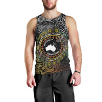 Personalised Australia And Vanuatu Men Tank Top Aboriginal Lizard Polynesia Ni-Van Pig Tusk LT14 - Polynesian Pride