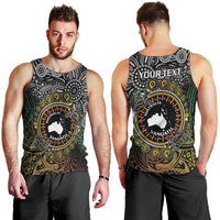 Personalised Australia And Vanuatu Men Tank Top Aboriginal Lizard Polynesia Ni-Van Pig Tusk LT14 - Polynesian Pride