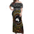 Personalised Australia And Vanuatu Off Shoulder Maxi Dress Aboriginal Lizard Polynesia Ni-Van Pig Tusk