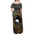 Personalised Australia And Vanuatu Off Shoulder Maxi Dress Aboriginal Lizard Polynesia Ni-Van Pig Tusk