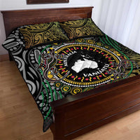 Personalised Australia And Vanuatu Quilt Bed Set Aboriginal Lizard Polynesia Ni-Van Pig Tusk LT14 - Polynesian Pride