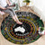 Personalised Australia And Vanuatu Round Carpet Aboriginal Lizard Polynesia Ni-Van Pig Tusk