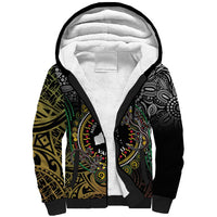 Personalised Australia And Vanuatu Sherpa Hoodie Aboriginal Lizard Polynesia Ni-Van Pig Tusk LT14 Unisex Black - Polynesian Pride