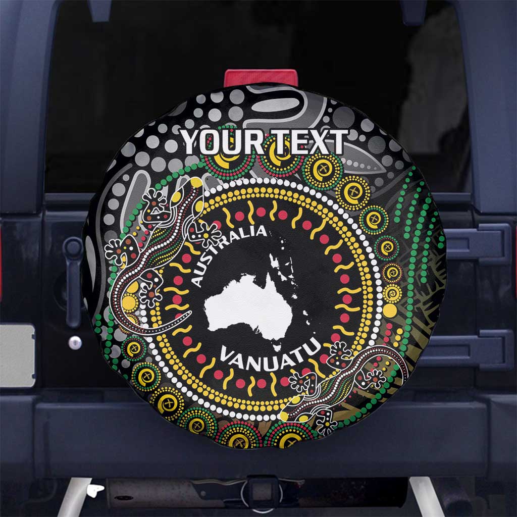 Personalised Australia And Vanuatu Spare Tire Cover Aboriginal Lizard Polynesia Ni-Van Pig Tusk LT14 - Polynesian Pride