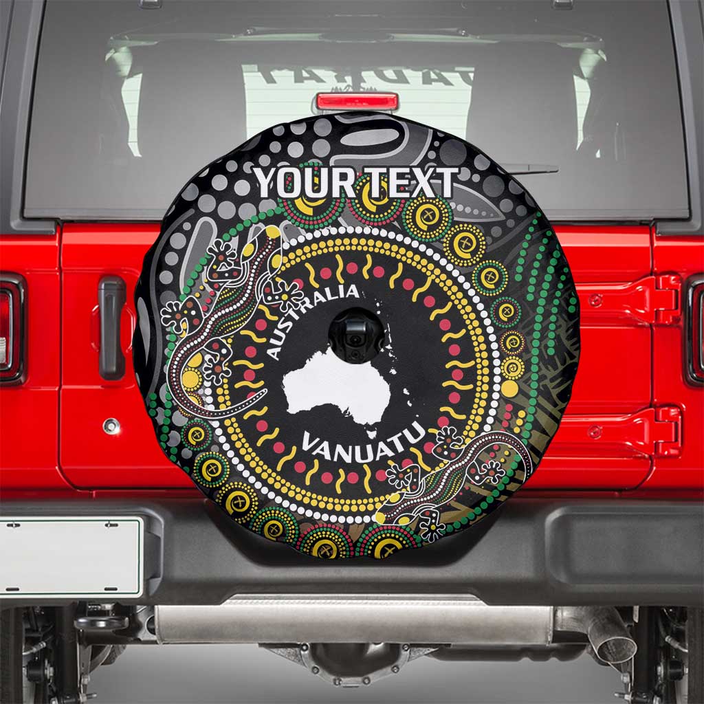 Personalised Australia And Vanuatu Spare Tire Cover Aboriginal Lizard Polynesia Ni-Van Pig Tusk LT14 - Polynesian Pride