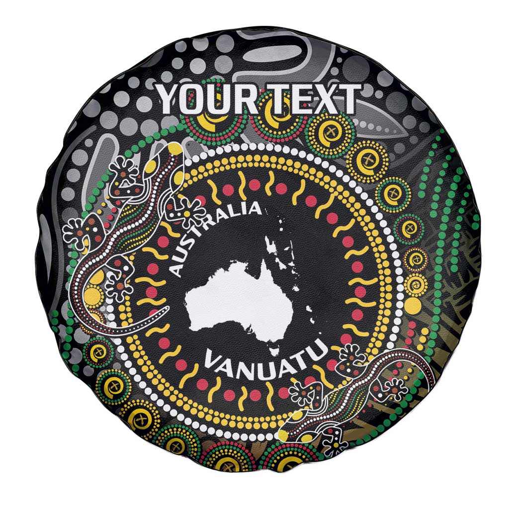 Personalised Australia And Vanuatu Spare Tire Cover Aboriginal Lizard Polynesia Ni-Van Pig Tusk LT14 - Polynesian Pride