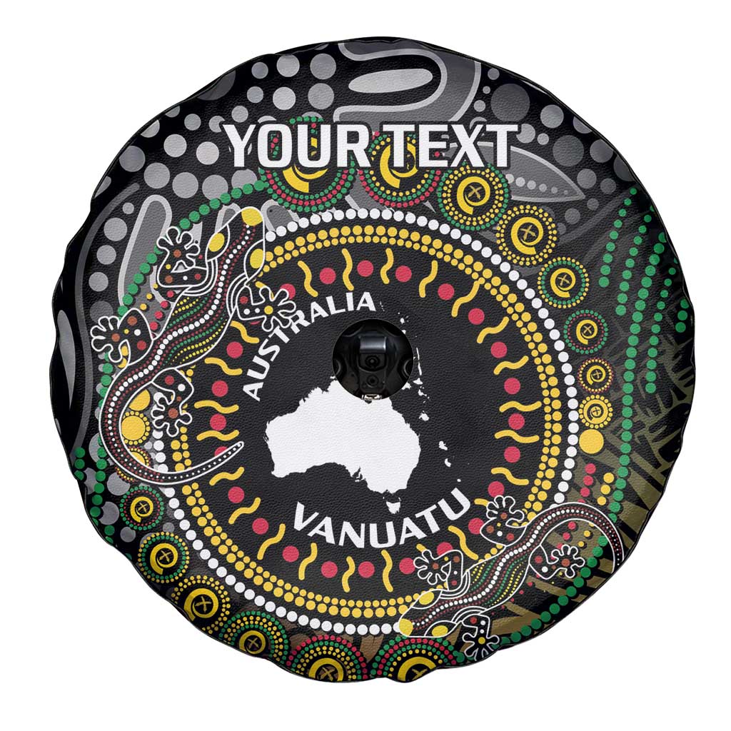Personalised Australia And Vanuatu Spare Tire Cover Aboriginal Lizard Polynesia Ni-Van Pig Tusk LT14 - Polynesian Pride