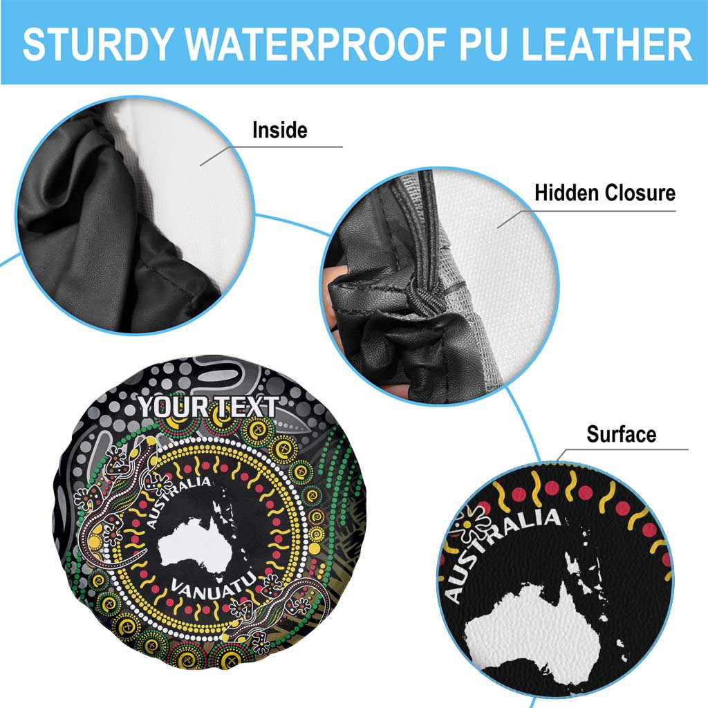 Personalised Australia And Vanuatu Spare Tire Cover Aboriginal Lizard Polynesia Ni-Van Pig Tusk LT14 - Polynesian Pride