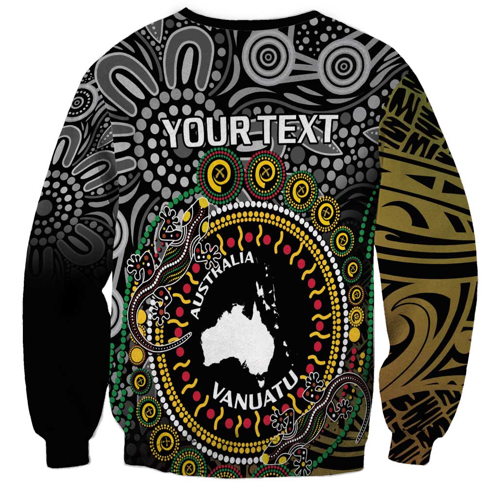 Personalised Australia And Vanuatu Sweatshirt Aboriginal Lizard Polynesia Ni-Van Pig Tusk LT14 - Polynesian Pride