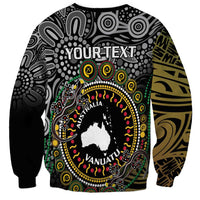 Personalised Australia And Vanuatu Sweatshirt Aboriginal Lizard Polynesia Ni-Van Pig Tusk LT14 - Polynesian Pride