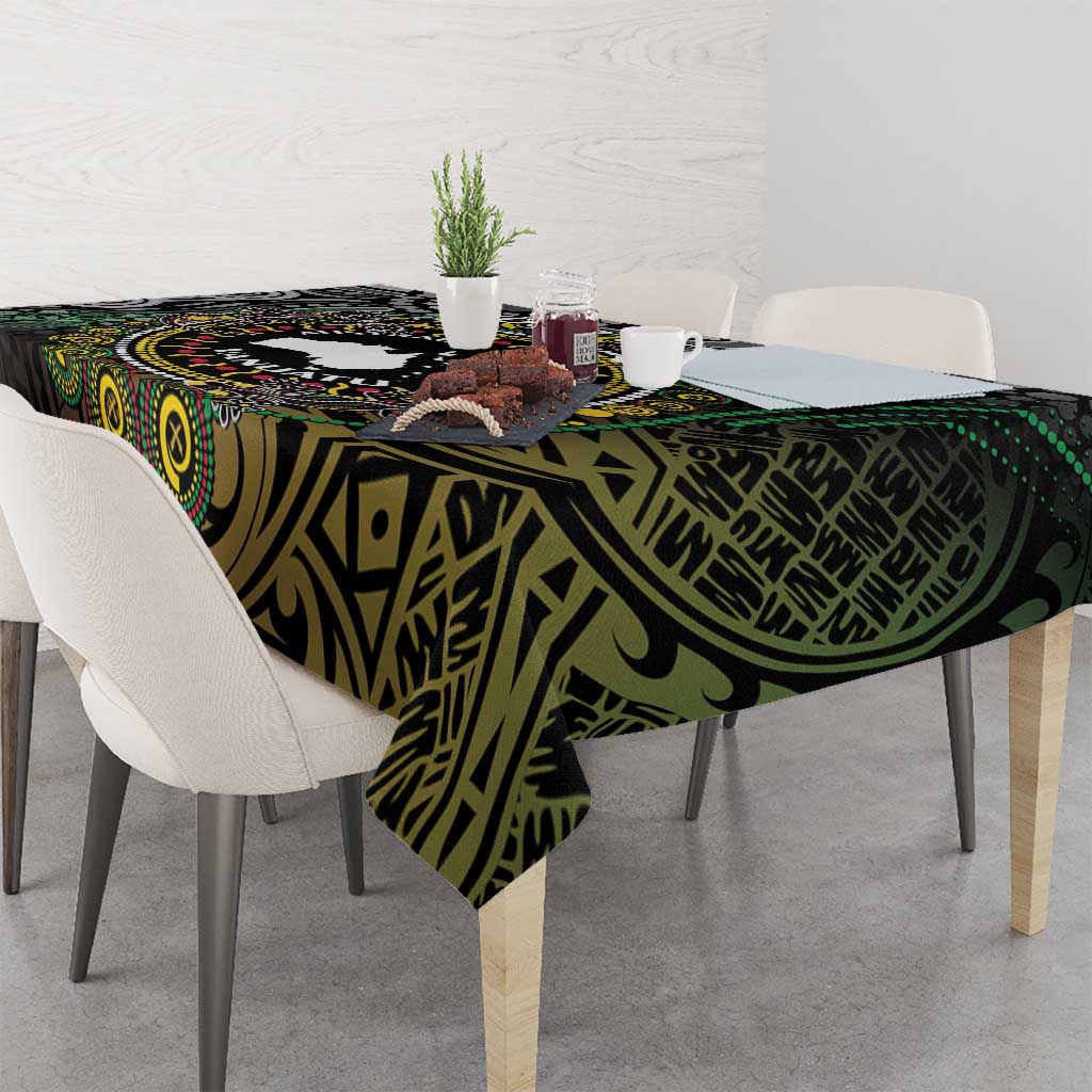 Personalised Australia And Vanuatu Tablecloth Aboriginal Lizard Polynesia Ni-Van Pig Tusk LT14 - Polynesian Pride