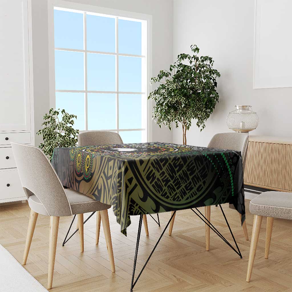 Personalised Australia And Vanuatu Tablecloth Aboriginal Lizard Polynesia Ni-Van Pig Tusk LT14 - Polynesian Pride