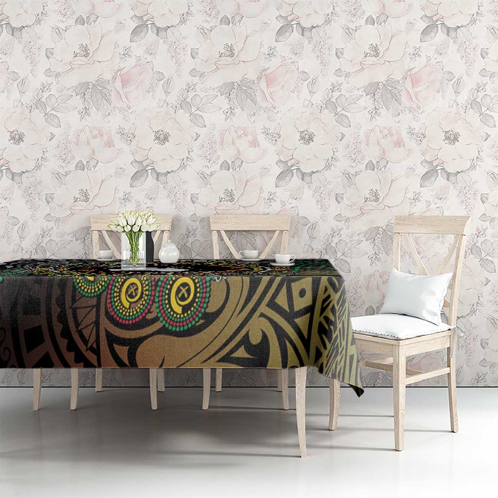 Personalised Australia And Vanuatu Tablecloth Aboriginal Lizard Polynesia Ni-Van Pig Tusk LT14 - Polynesian Pride