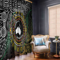 Personalised Australia And Vanuatu Window Curtain Aboriginal Lizard Polynesia Ni-Van Pig Tusk LT14 - Polynesian Pride