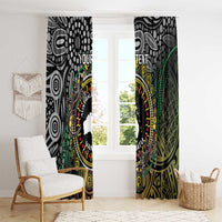 Personalised Australia And Vanuatu Window Curtain Aboriginal Lizard Polynesia Ni-Van Pig Tusk LT14 - Polynesian Pride