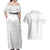 Tokelau White Sunday Couples Matching Off Shoulder Maxi Dress and Hawaiian Shirt Polynesian Pattern Gardenia Thunbergia