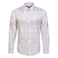 Tokelau White Sunday Family Matching Off Shoulder Maxi Dress and Hawaiian Shirt Polynesian Pattern Gardenia Thunbergia