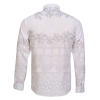 Tokelau White Sunday Family Matching Off Shoulder Short Dress and Hawaiian Shirt Polynesian Pattern Gardenia Thunbergia