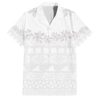 Tokelau White Sunday Family Matching Short Sleeve Bodycon Dress and Hawaiian Shirt Polynesian Pattern Gardenia Thunbergia