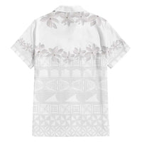 Tokelau White Sunday Hawaiian Shirt Polynesian Pattern Gardenia Thunbergia