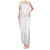 Tokelau White Sunday Tank Maxi Dress Polynesian Pattern Gardenia Thunbergia