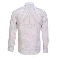 American Samoa White Sunday Family Matching Off Shoulder Short Dress and Hawaiian Shirt Lotu Tamaiti Plumeria With Samoan Pattern