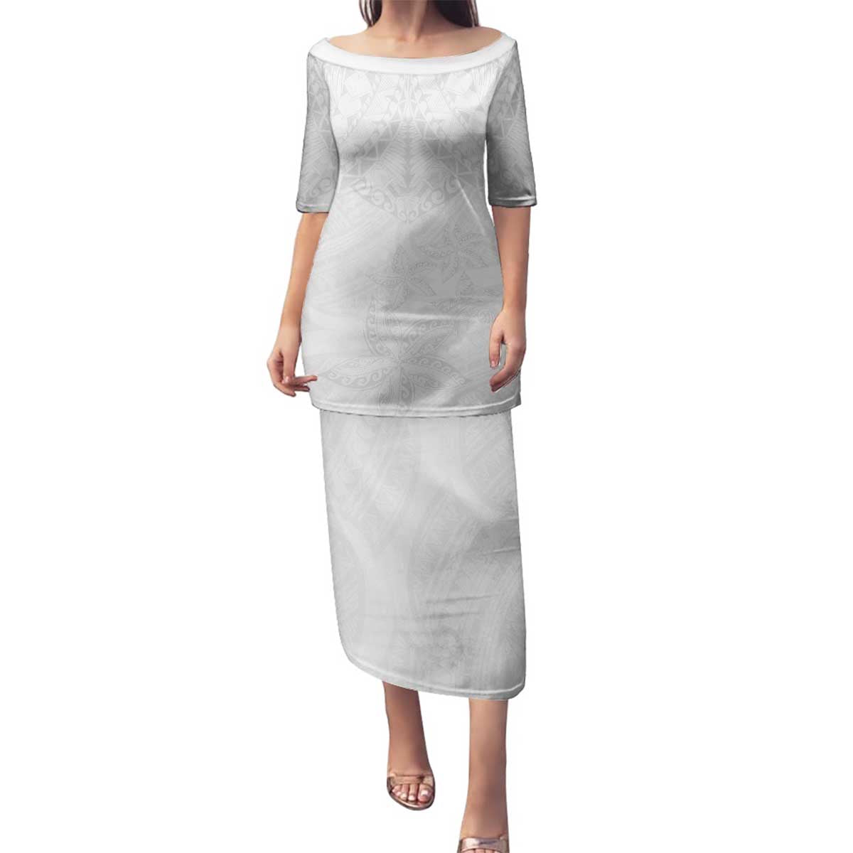 American Samoa White Sunday Family Matching Puletasi and Hawaiian Shirt Lotu Tamaiti Plumeria With Samoan Pattern