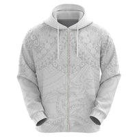 American Samoa White Sunday Hoodie Lotu Tamaiti Plumeria With Samoan Pattern