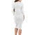 American Samoa White Sunday Long Sleeve Bodycon Dress Lotu Tamaiti Plumeria With Samoan Pattern