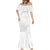 American Samoa White Sunday Mermaid Dress Lotu Tamaiti Plumeria With Samoan Pattern