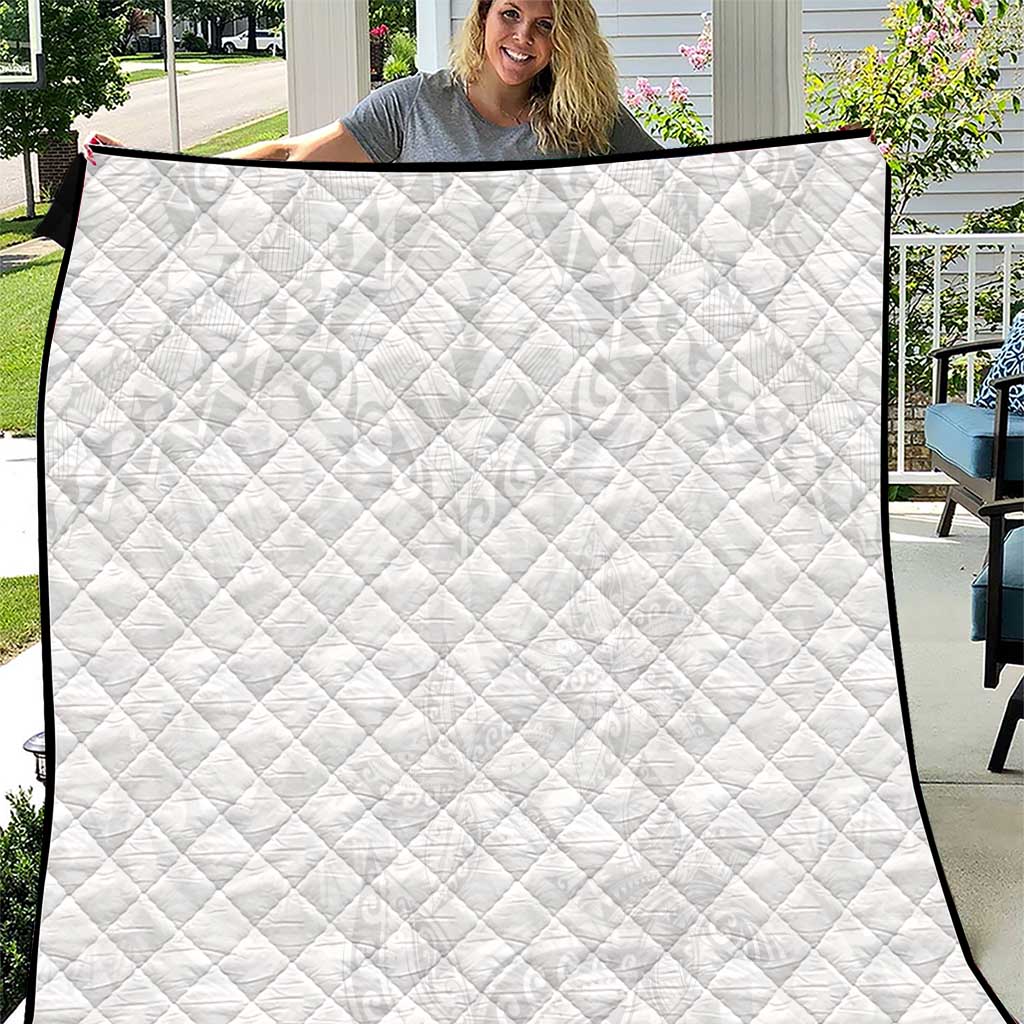 American Samoa White Sunday Quilt Lotu Tamaiti Plumeria With Samoan Pattern