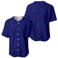 Blue Polynesia Baseball Jersey Polynesian Pattern Mix Plumeria