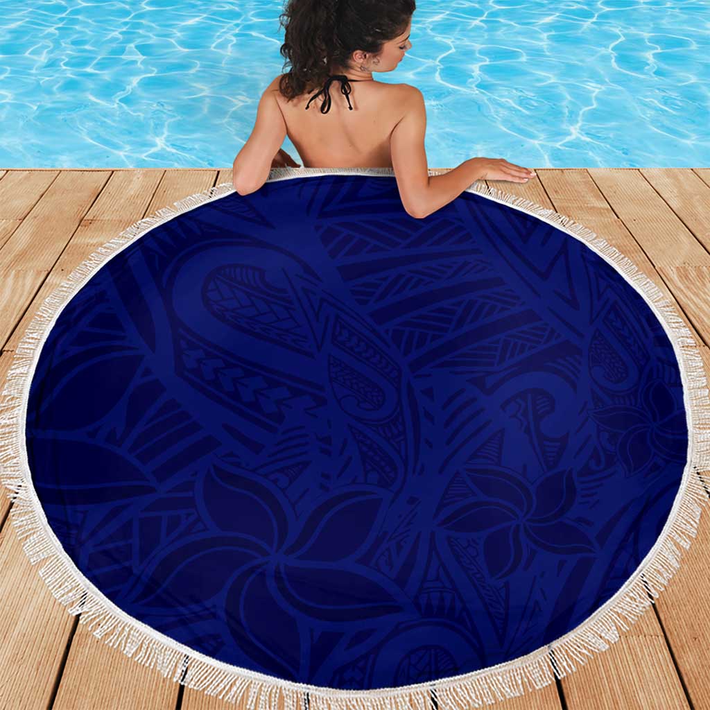 Blue Polynesia Beach Blanket Polynesian Pattern Mix Plumeria LT14 - Polynesian Pride