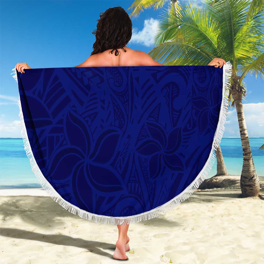 Blue Polynesia Beach Blanket Polynesian Pattern Mix Plumeria LT14 - Polynesian Pride