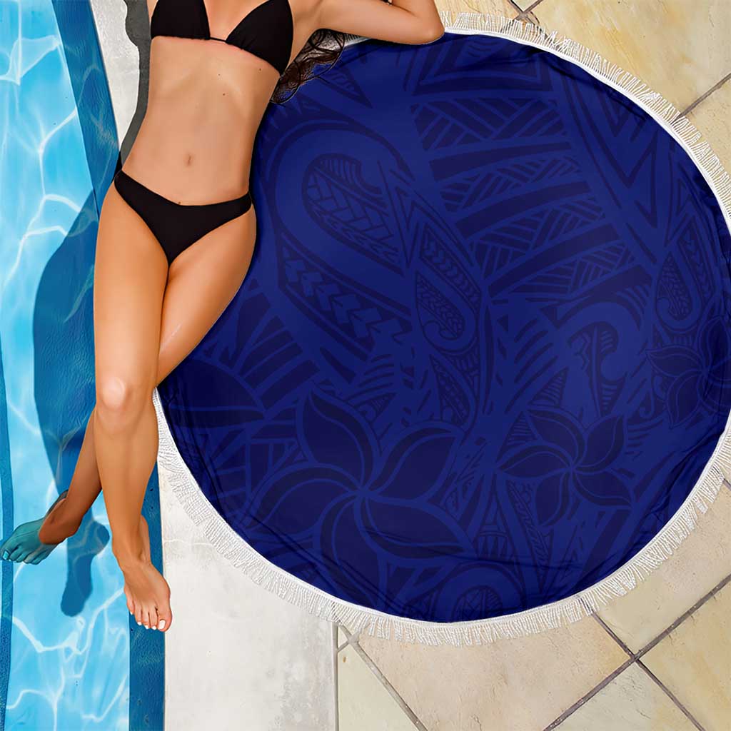 Blue Polynesia Beach Blanket Polynesian Pattern Mix Plumeria LT14 - Polynesian Pride