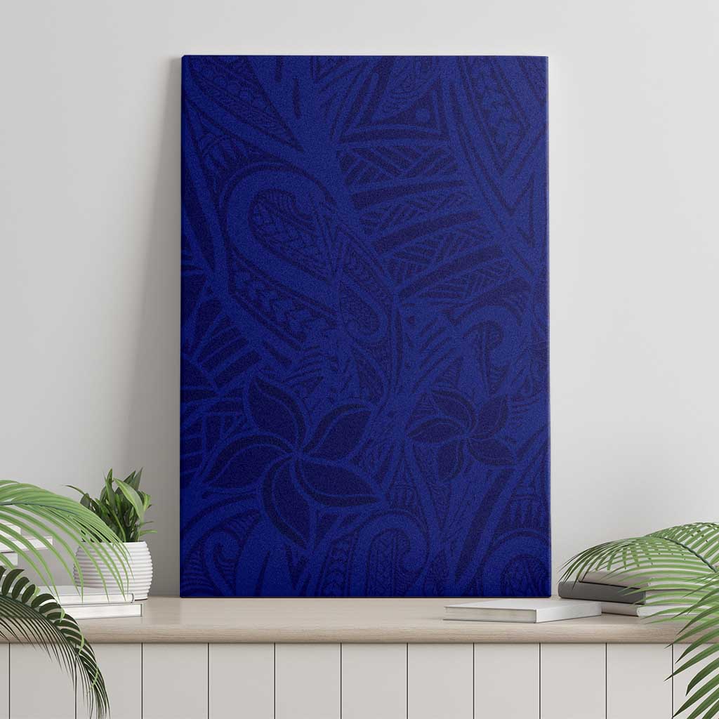 Blue Polynesia Canvas Wall Art Polynesian Pattern Mix Plumeria LT14 - Polynesian Pride