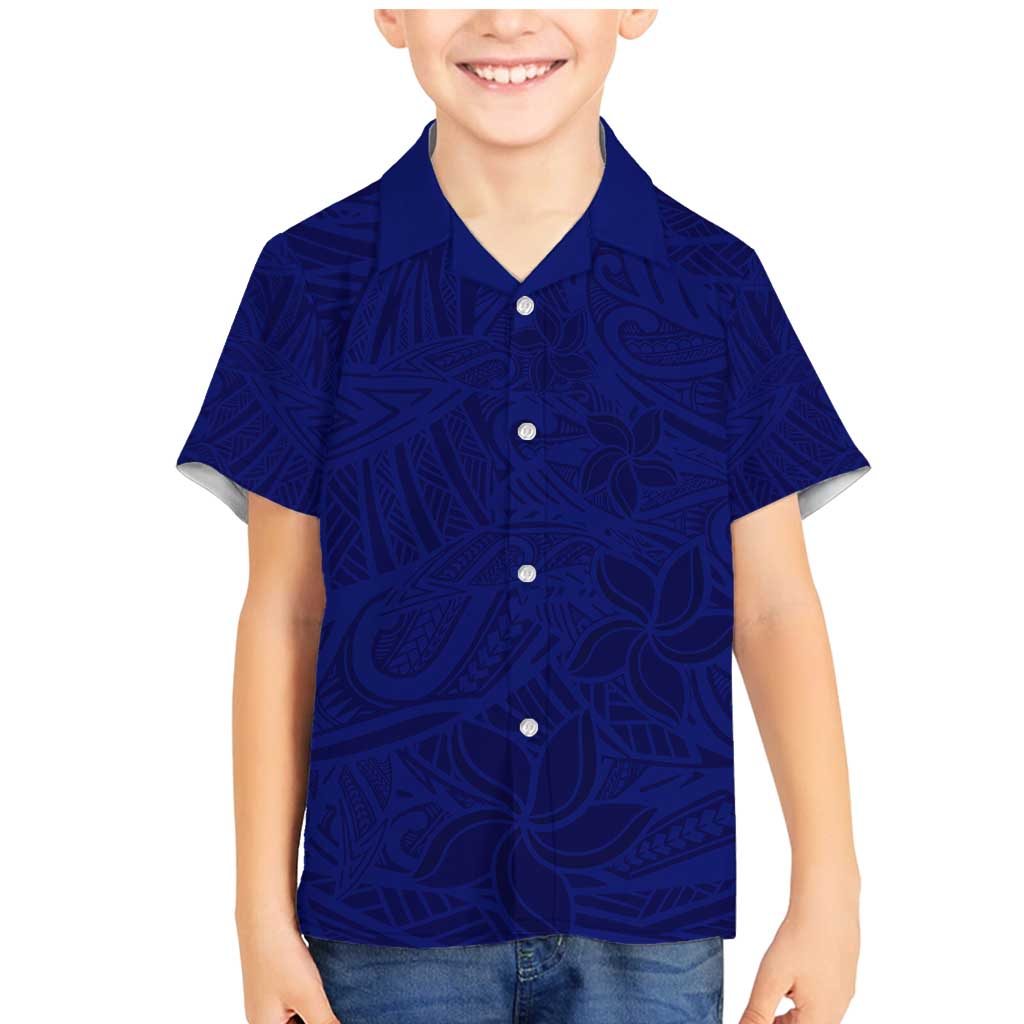 Blue Polynesia Family Matching Mermaid Dress and Hawaiian Shirt Polynesian Pattern Mix Plumeria LT14 Son's Shirt Blue - Polynesian Pride