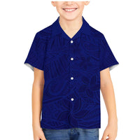 Blue Polynesia Family Matching Mermaid Dress and Hawaiian Shirt Polynesian Pattern Mix Plumeria LT14 Son's Shirt Blue - Polynesian Pride