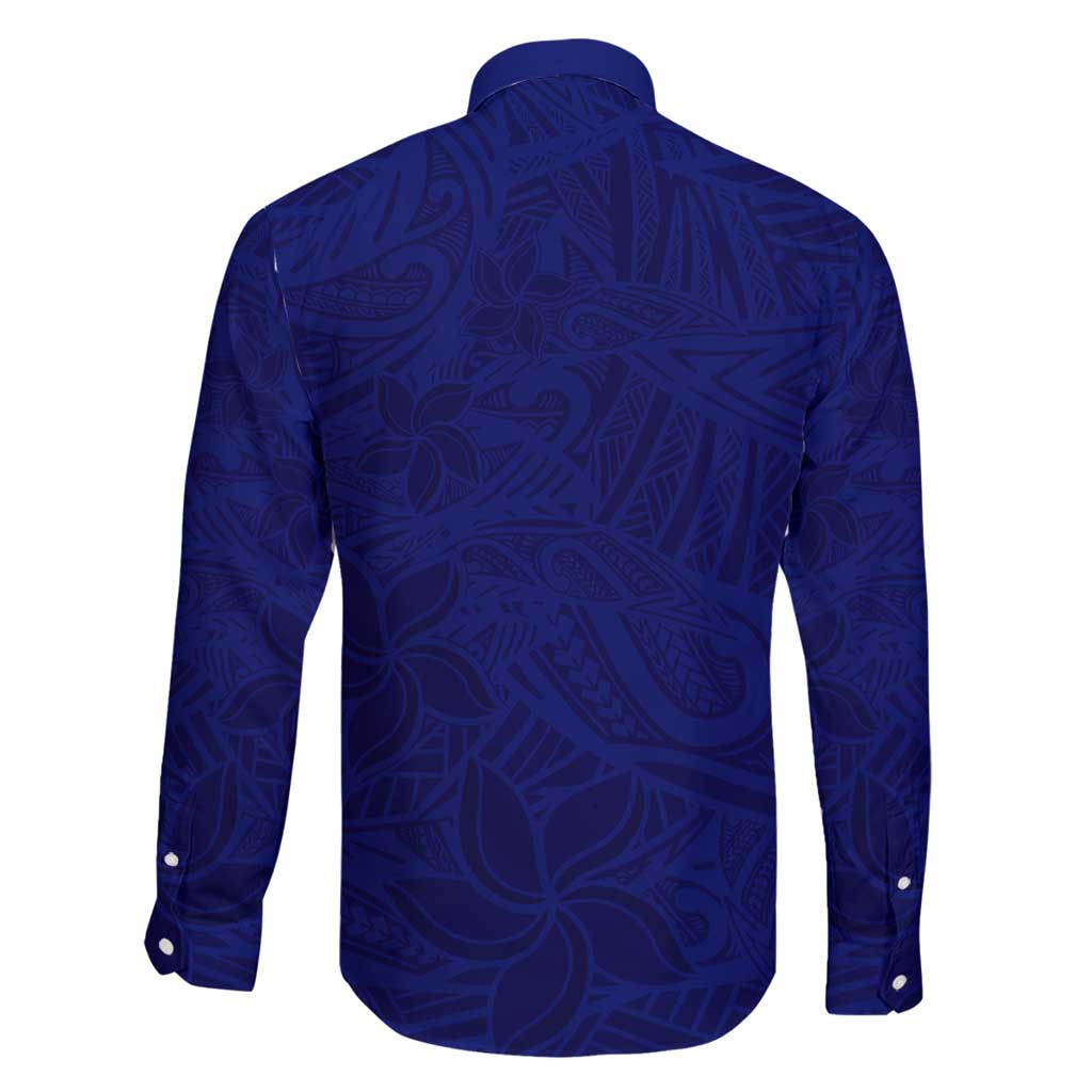 Blue Polynesia Family Matching Summer Maxi Dress and Hawaiian Shirt Polynesian Pattern Mix Plumeria LT14 - Polynesian Pride