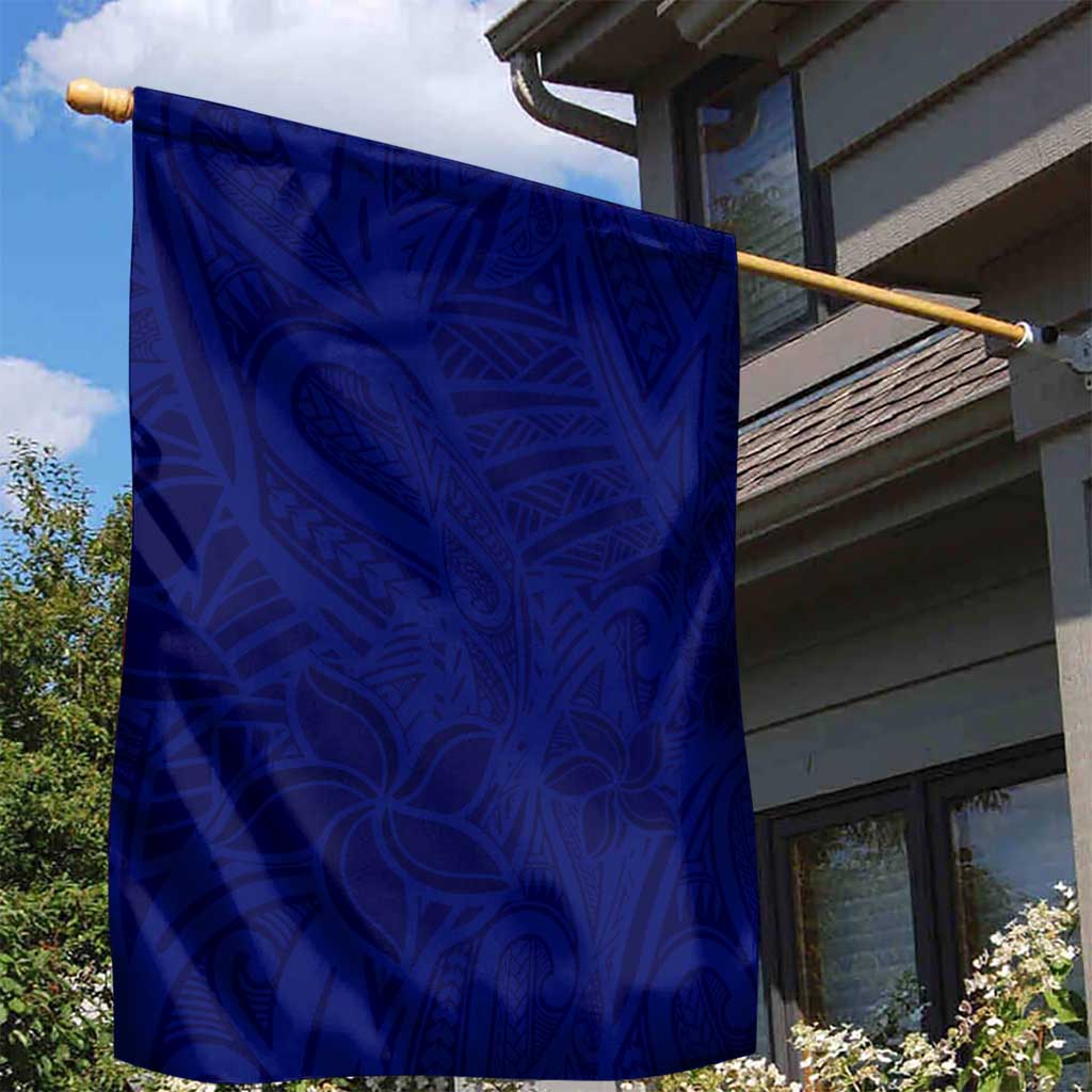 Blue Polynesia Garden Flag Polynesian Pattern Mix Plumeria LT14 - Polynesian Pride
