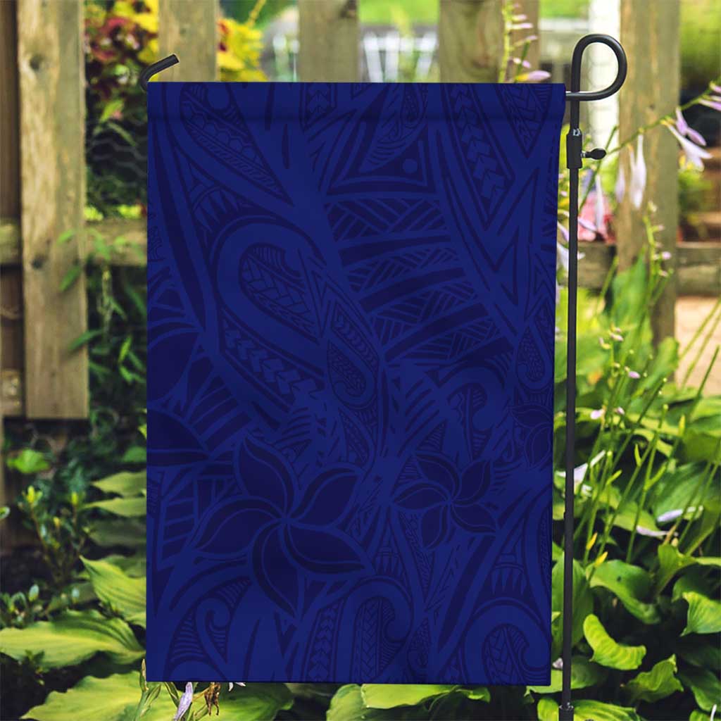 Blue Polynesia Garden Flag Polynesian Pattern Mix Plumeria LT14 Garden Flag Blue - Polynesian Pride