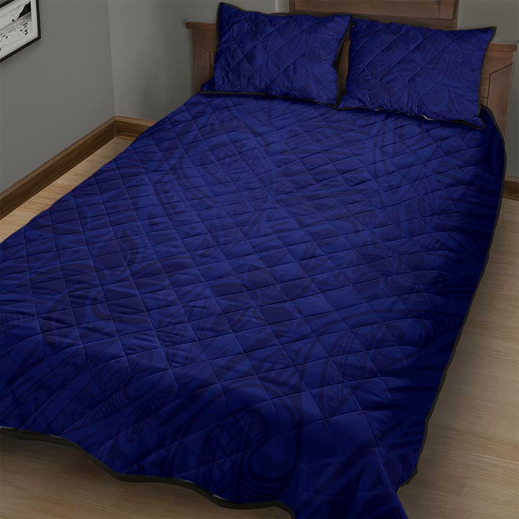 Blue Polynesia Quilt Bed Set Polynesian Pattern Mix Plumeria LT14 - Polynesian Pride