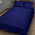 Blue Polynesia Quilt Bed Set Polynesian Pattern Mix Plumeria